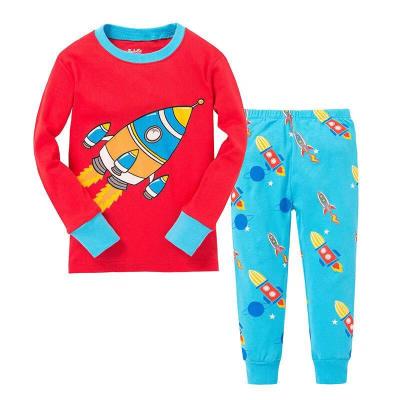 China Cute QUICK DRY Kids Pajamas Set With Long Sleeves And Long Pants Animal Cartoon Printed Clothing Set for sale