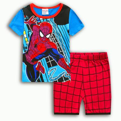 China Wholesale QUICK DRY Boy's Short Sleeve Sleepwear Kids Cartoon Pajamas Spiderman Sleepwear Sets for sale