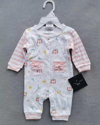 China Wholesale Print Long Sleeve Children's Clothing Cotton Baby Onesie Romper Set Girl Rompers Bbay Overalls for sale