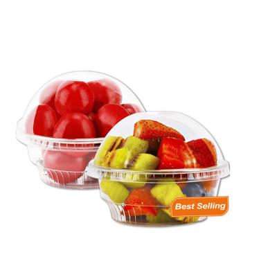 China Plastic Transparent Disposable Fruit Single Wall Cup Cups Ice Cream With Dome Lids No Hole For Ice Cream Cake Banana Pudding For Party for sale