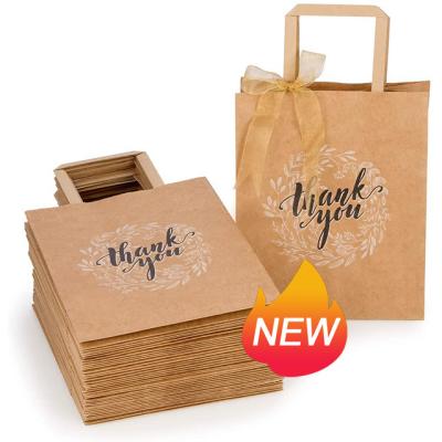 China Thank You Recyclable Strong Gift Bags Shopping Gift Bag Paper Bag For Wedding Gift Customers Guests Guests Sweets Candy Retail Goods for sale