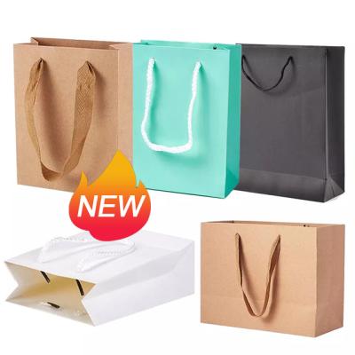 China Recyclable High Quality Gift Bags Bulk Rectangle Kraft Paper Pouch Eco-Friendly Gift Bag With Nylon Thread For Birthday Party Shopping for sale