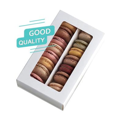 China Disposable Paper Boxes Recyclable Cupcake Chocolate Best Seller Paper Macaron Window Boxes Food Gift Box For Christmas Festival Store Party for sale