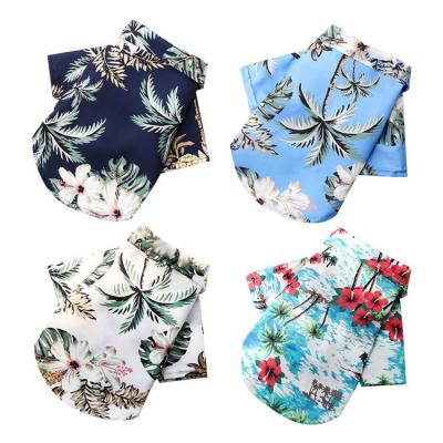 China Summer Viable Dog Clothes Hawaiian Style Leaf Printed Beach Shirts For Small Large Cat Dog Clothes Chihuahua Puppy Pet Costume for sale