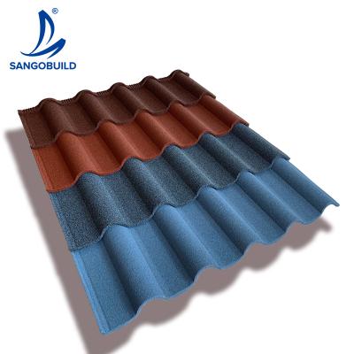 China Contemporary Lightweight Steel Roofing Tiles Color Metal Stone Coated Roof Tiles Golan Tile for sale