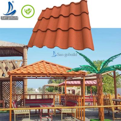 China Stable Cheap Price Golan Tiles Roofing Building Material Stone Coated Roof Tiles - Sangobuild Brand for sale