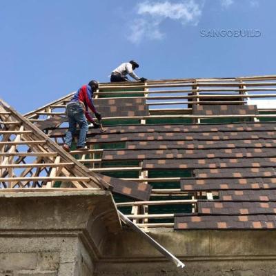 China High Wind Zambia Fire Resistance Promotion Roof Tile Ghana Stone Coated Roofing Metal Tile for sale