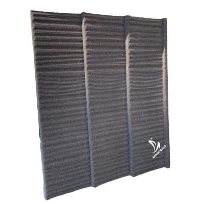 China Contemporary flip roof essent types tiles metal roof tile-stone coated metal roof tile Guatemala (flat type) for sale