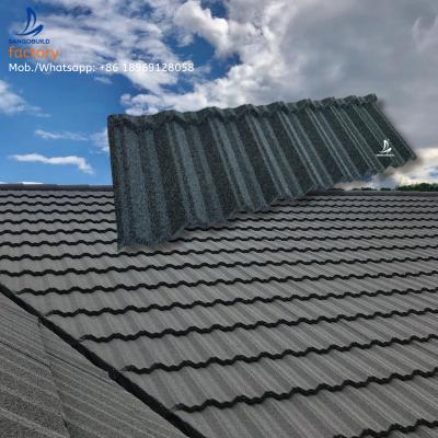 China 2021 new high wind tejaszinc tile stone coated roofing sheet nigeria sand metal roof tiles for roofing tile for sale