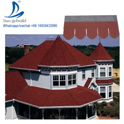 China High Quality Cheap Colored High Wind Fiberglass Asphalt Roofing Shingles Rectangular Asphalt Shingles for sale