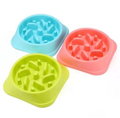 China PP Material Non-Stall Non-Stall Puppy Feeder Eating Pet Slow Bowl With Funny Pattern for sale