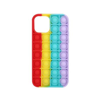 China hot sale Custom Logo Silicone Shockproof Rainbow Fidget Toy Phone Protective Shell from Amazon Anti-fall for sale