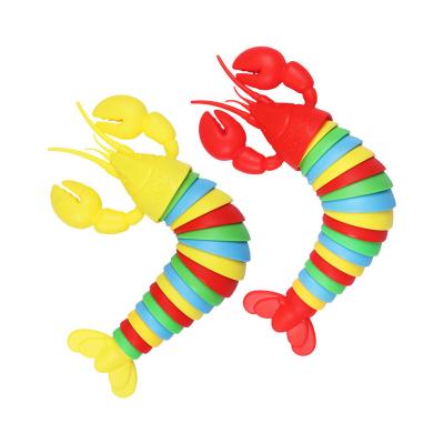 China Game New Hot Selling Rainbow Sensory Toy Twisted 3d Finger Lobster Ingot Lobster Sensory Toy for sale