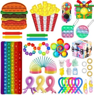 China 2022 Popular Food Grade Silicone+ABS Amazon Push Noise Stir Toy Pack Sensory Stress Relief Anti-Anxiety Restless Person Toy Sets For Children And Adult for sale