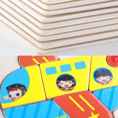 China Cartoon Animal Wooden Puzzle Toy For Kids Educational Fashion 3D Toy Wholesale Price Best Welcome for sale