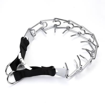 China Hot Sale Adjustable Quick Release Training Stainless Steel Collar Chain With Tip And Metal Buckle Rubber Dog Collar for sale