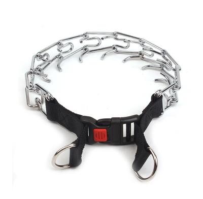 China Adjustable Quick Release Dog Fork Pinch Training Collar Pinch Pet Obstruction Collar with Comfort Rubber Tips for sale