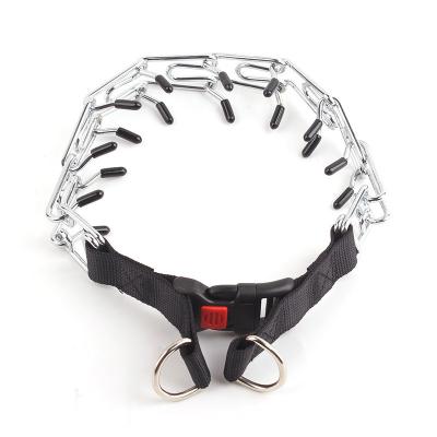 China Adjustable Quick Release Dog Choke Pinch Training Collar Stainless Steel Links With Quick Release Snaps Buckle Dog Crotch Collar for sale