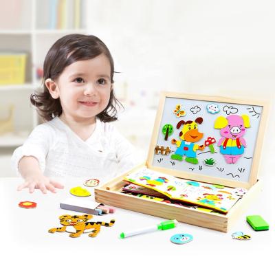 China Study animal puzzle, wooden three-dimensional magnetic puzzles, children's intelligence development for sale