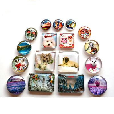 China Factory 2021 Promotional Gifts Souvenir Tourist Fridge Stickers Glass Fridge Magnet for sale