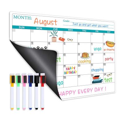 China Magnetic Calendar Magnetic Monthly Whiteboard Study Fridge Calendar for Fridge Planner for sale