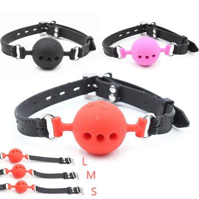 China Adult Sex Bondage For Couples Bondage Ball BDSM Soft Oral Open Mouth Fetish Breathable Silicone Sex Toys For Slave Exotic Couples Cosplay Accessories for sale