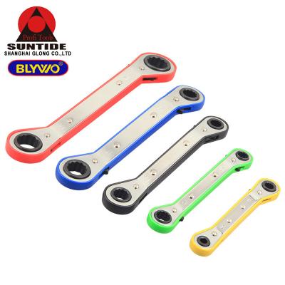 China 5pcs/set Metric Carbon Steel Ratchet Wrench Double Offset Wrench Head Tools Ratchet Repair Tool Kit for sale