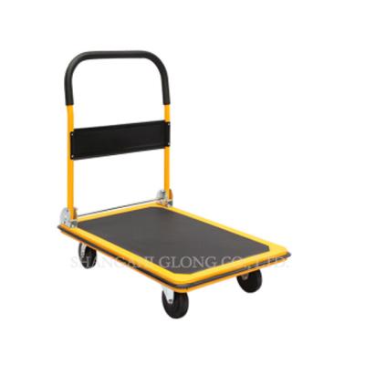 China Industrial Hand Platform Trolley Platform 4 Wheels Folding Hand Truck Utility Cart for sale