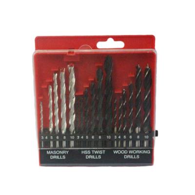 China Masonry Drilling 15pcs Combination Drill Set With Plastic Box for sale