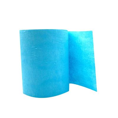 China Recycled Pulp Factory Supply Blue Color 1 Ply Hardwound Paper Roll Towel for sale