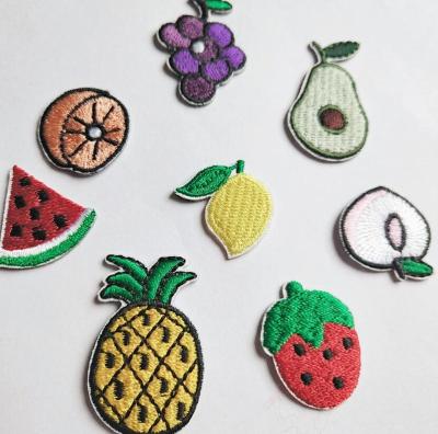 China Other hotfix applique pattern fancy embroidered fruit patches embroidery iron on tiny custom patches for patches for kids apparel for sale