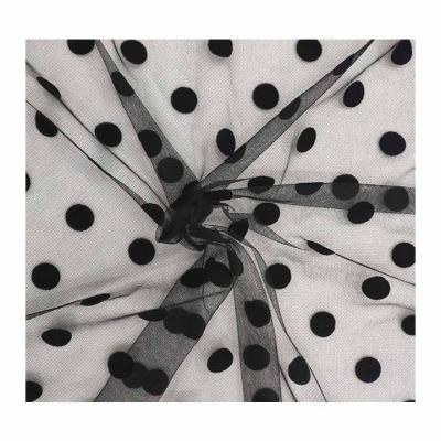 China Wholesale Multicolor Anti-Static Polka Dot Organza Lace Tulle Mesh Stock Fabric For Dresses for sale