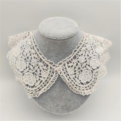 China New Arrival Stylish Crochet Lace Collars Lace Up Patch Embroidery Neckline Trim For Kids Wear for sale