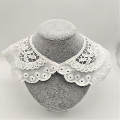 China New arrival fashion kids cotton collar lace patch embroidery elegant neckline trim for kids wear for sale