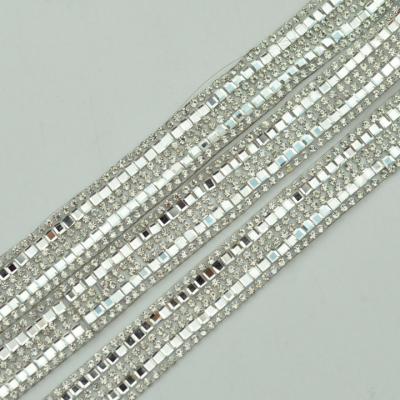 China For Belt Color Custom Rhinestone Fix Melt Glue Trimming Stick DIY Hot Iron On Trim Decorative Rhinestone Applique For Clothing for sale