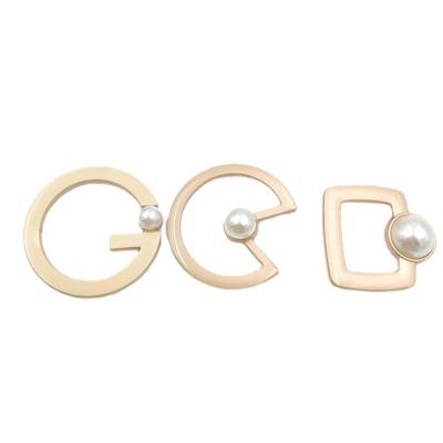 China Customize Special Shaped Decorative Pearl Fog Gold Belt Buckle Design Custom Buckle Spot Buckles for sale