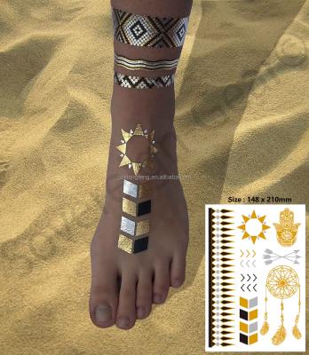 China 2021 Temporary Wholesale Body Tattoo Glitter Metallic Temporary Tattoo Sticker for sale