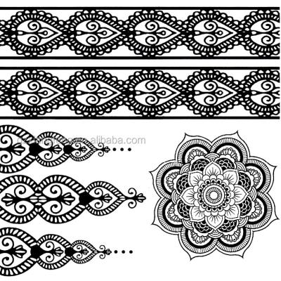 China Fashion Temporary Waterproof Black Temporary Tattoo Custom Henna Tattoo Paper Stickers for audlt for sale