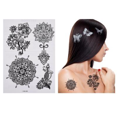 China Custom Fashion Style India Non-Toxic Personality Temporary Henna Body Temporary Tattoo Sticker for sale