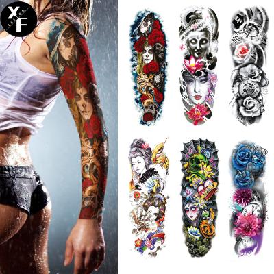 China Large Arm Sleeve Tattoo Tattoo Sticker Halloween Skull Women Girl Amazon Temporary Waterproof Temporary Waterproof Men Girl Full Body Art Tatoo for sale