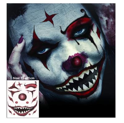 China 2021 Wholesale Temporary Confused Clown Temporary Tattoo Sticker for Halloween and Day of the Dead for sale