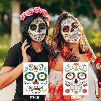 China 2021 Wholesale Realistic Temporary Halloween Costume Make Up Face Tattoo Stickers Men Women Children for sale