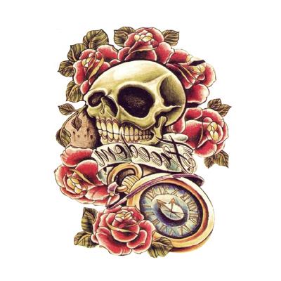 China 2020 Temporary Rose Skull Tattoo Sticker Temporary Waterproof Customized Design for sale