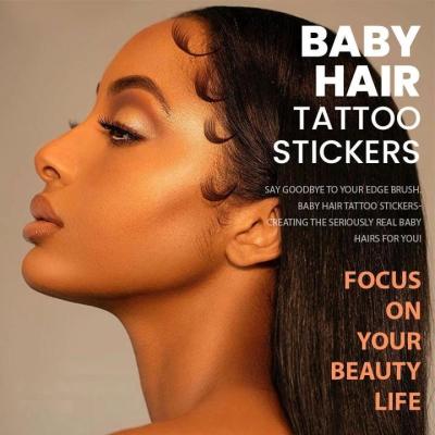 China Temporary Hot Selling Cosmetic Bangs Sharpen Hairline Tattoo Stickers European American Popular Style Baby Hair Edge Temporary Tattoo Edges for sale