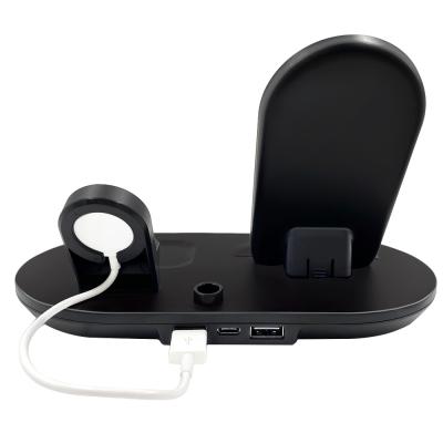 China Smart Watch 4 in 1 Dock Station Fast Wireless Charging Wireless Charger for iPhone AirPods Apple iWatch Cell Phone Parts for sale