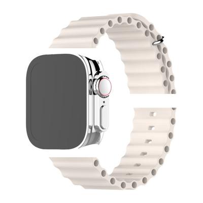 China LEWO Dual Ultra Double Buckle Wrist Strap iWatch 8 Ocean Silicone Band For Apple Watch Ultra 8 Series 49mm 41mm for sale