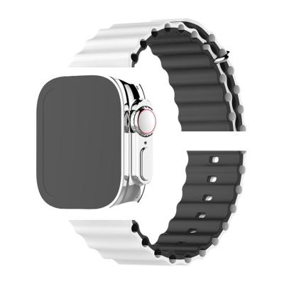 China New LEWO Silicone Strap Soft Silicone Watchband Sports Ocean Waterproof Watch Band For Apple Watch 7 Se 6 8 Ultra 49 45 44 42 41mm for sale