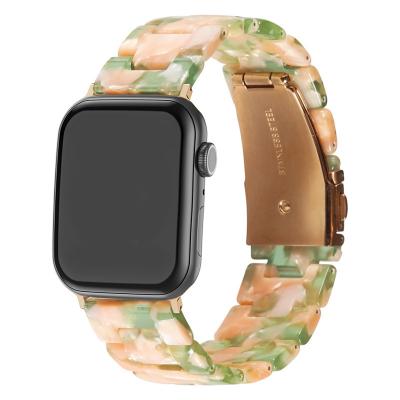 China LEWO Oval Silicone Fashion Metal Buckle Wrist Strap Resin Watch Band For Apple Watch Series Ultra 8 7 6 Se 49 44 40 42 38 41 45mm for sale