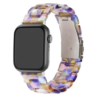 China Luxury LEWO Correa Silicone Belt Resin Watch Strap Band For Apple Watch Series Ultra 8 7 6 Se 49 44 40 42 38 41 45mm for sale