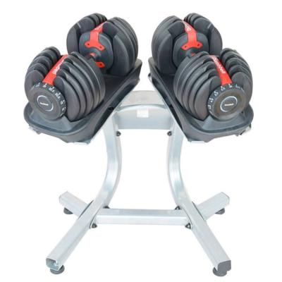 China Universal Chinese Factory Wholesale 24kgs 40kgs Gym Adjustable Dumbbell Set With Rack For Fitness for sale